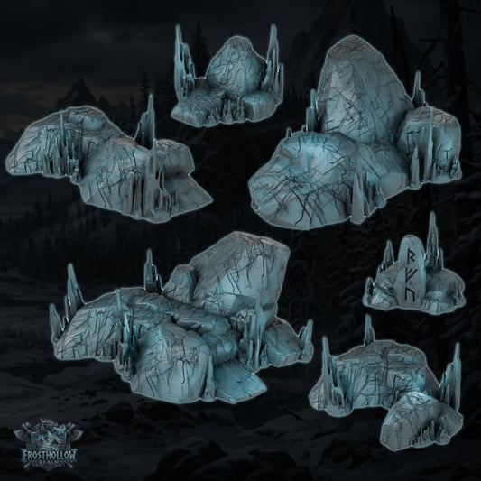 Icy Rock Outcrop